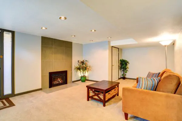 Basement Living Room Design in Wellesley, MA - Newton Basement Finishing
