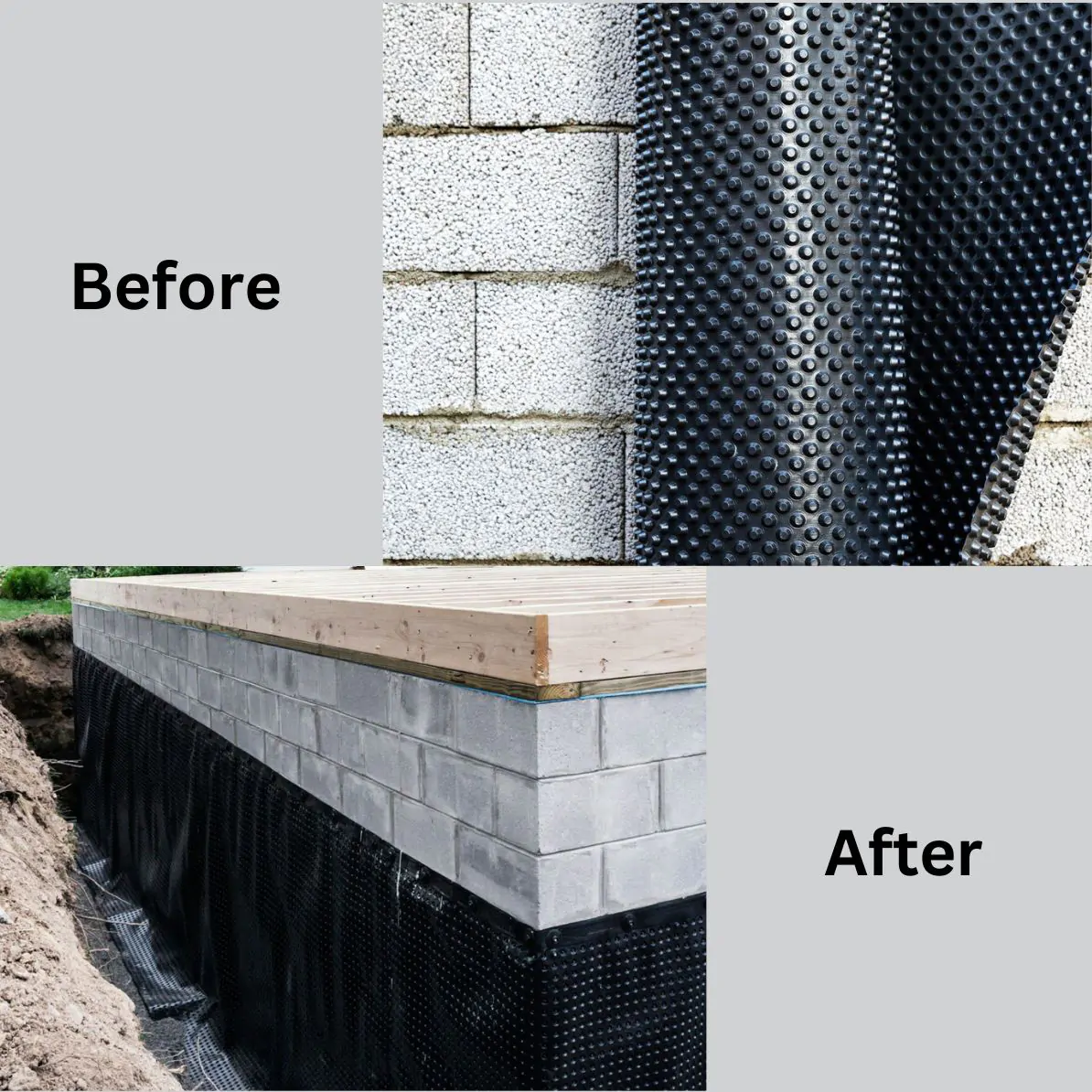 Before and After Basement Waterproofing - Newton Basement Finishing MA